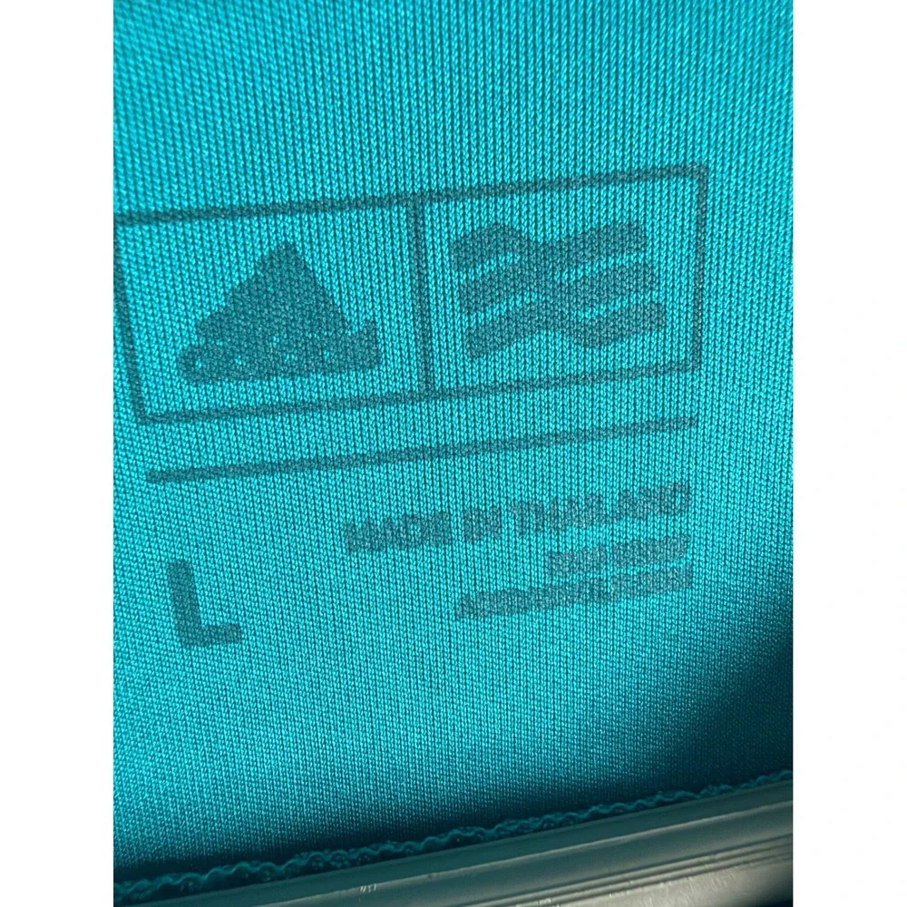 Adidas Golf Polo Shirt Mens Large Teal Blue Short Sleeve Performance Activewear